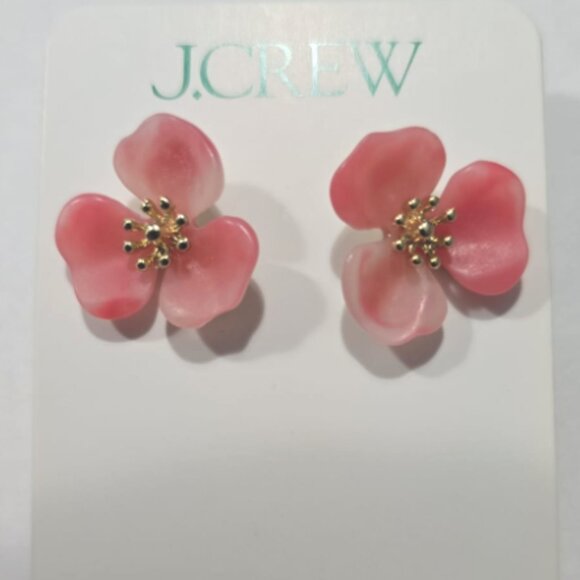 J Crew Factory Flower Stud Earrings (Coral Color) - Picture 3 of 3